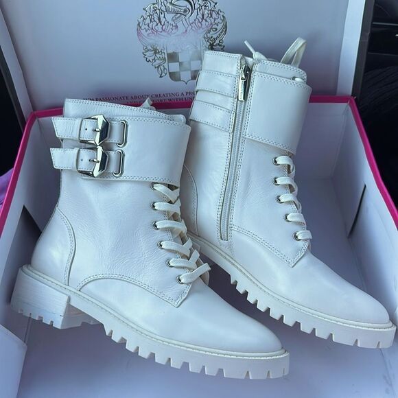 Vince Camuto Shoes - Vince Camuto Combat boots. NWT $169 Silver buckle.HOST PICK